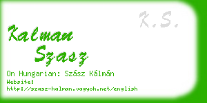 kalman szasz business card